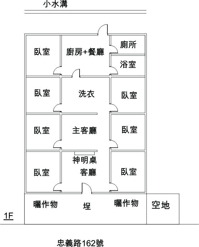 小林村大武壠族前庭後院式住家案例。（繪製／黃英婷）